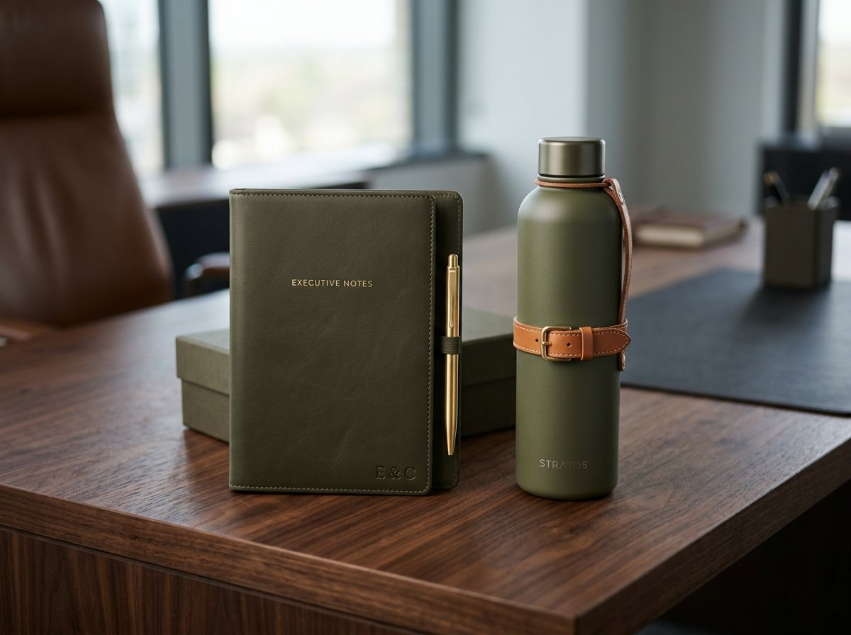 Corporate Gifting Premium Sets with leather book and thermal flask