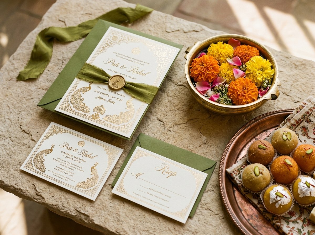 Wedding Gifting Hampers with marigolds and invitations